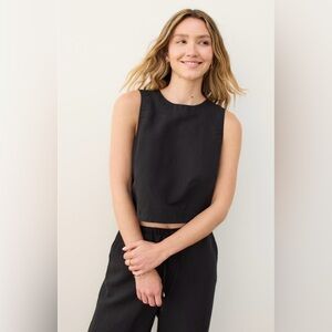 Marine Layer Quinn Sleeveless Linen Blend Crop Top Sz S